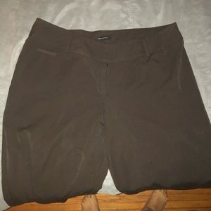 Dark brown wide waist band dress pants